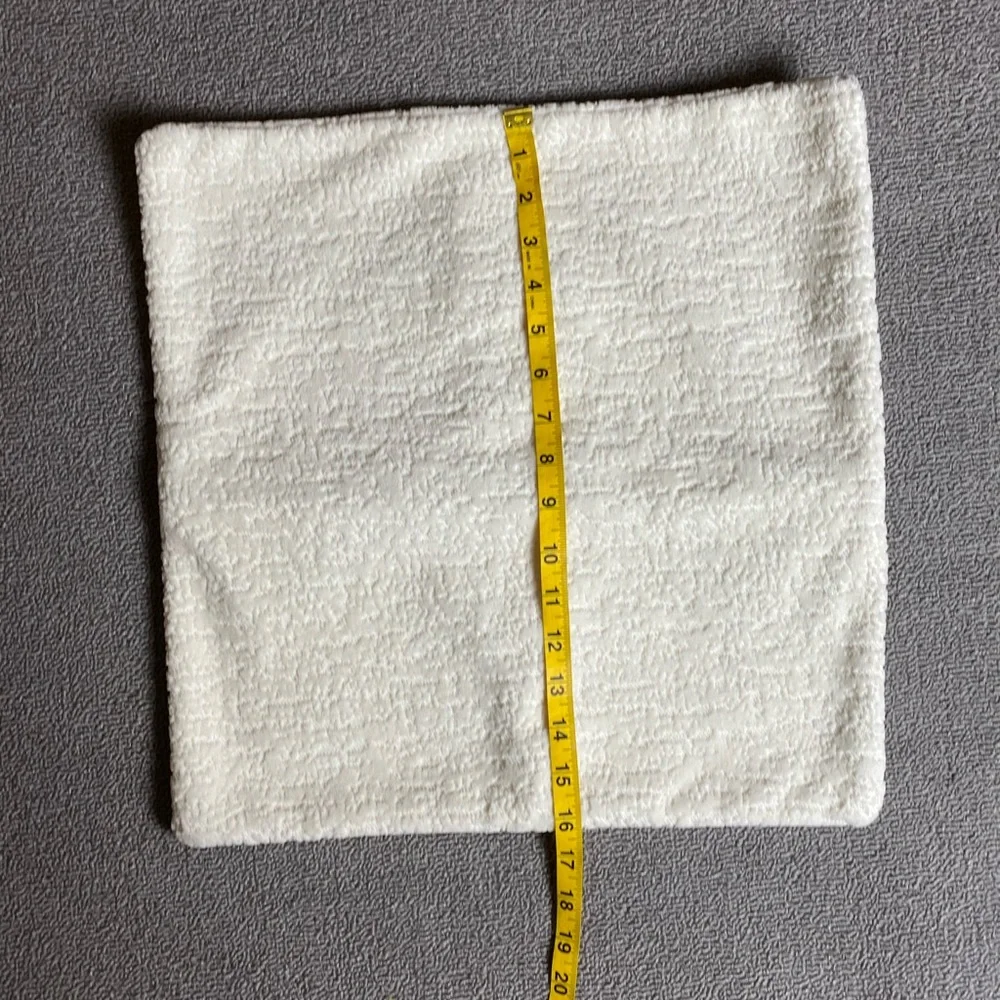 Set of Two White Textured Pillow Covers- 16”x16”